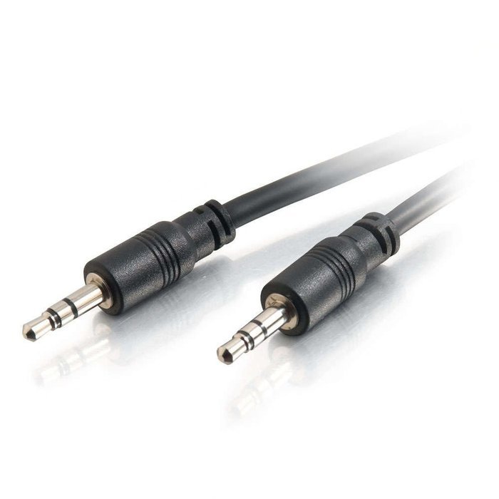 C2G / Cables To Go 40108 3.5mm Stereo Audio Cable With Low Profile Connectors M/M, In-Wall CMG-Rated (35 Feet)