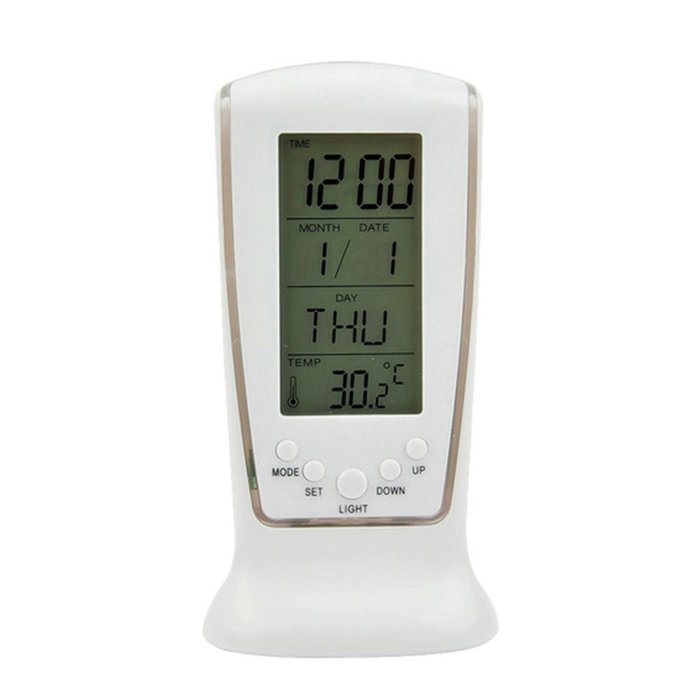 Polytree LED Digital Alarm Clock with Blue Backlight Electronic Calendar Thermometer Gift N3