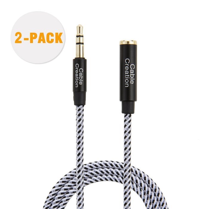 CableCreation [2-PACK] 3 Feet 3.5mm Audio Extension cable, Male to Female Slim and Soft Cable with Gold Plated... N8
