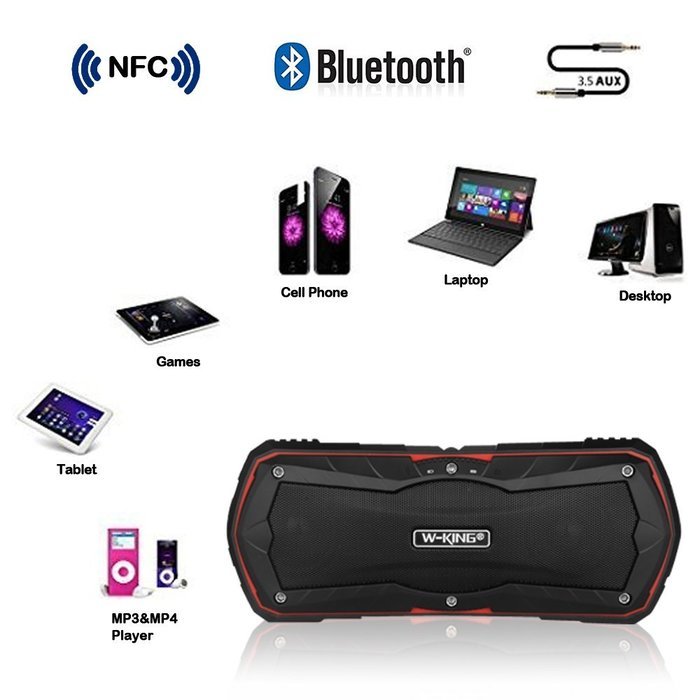 Bluetooth Speaker,Aoleca Portable Wireless Speaker Waterproof IPX6 Bluetooth V3.0 Speaker with Built-In Mic 4000mah... N5