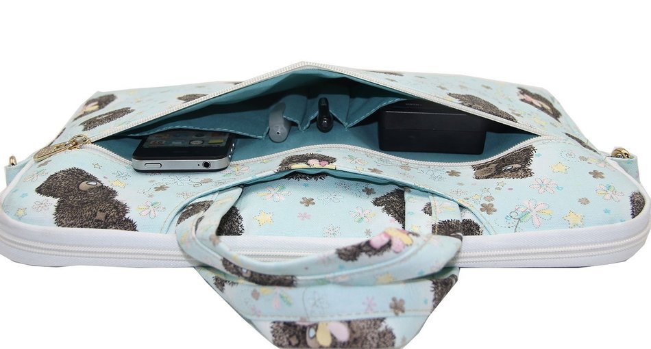 Canvaslove Black Easter Egg Patten Canvas Laptop Shoulder Bag 11 Inch 12 Inch 13 Inch Laptop Messenger Bag 13.3... N54