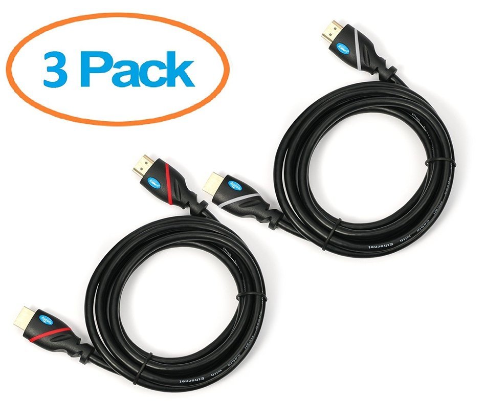 Aurum High Speed HDMI Cable With Ethernet 4 PACK (6 Ft) - Supports 3D & Audio Return Channel [Latest Version]...