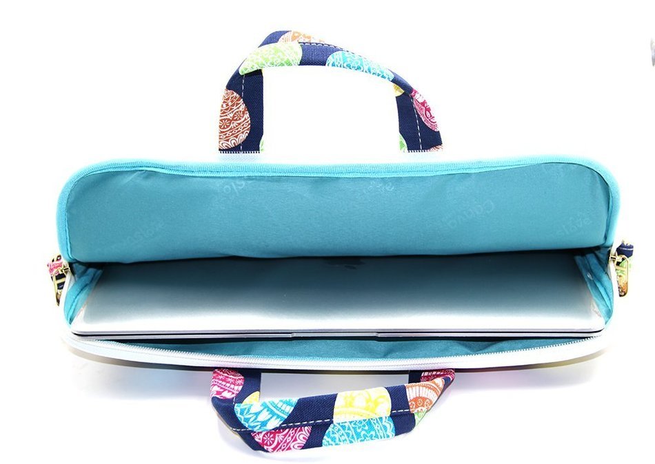 Canvaslove Black Easter Egg Patten Canvas Laptop Shoulder Bag 11 Inch 12 Inch 13 Inch Laptop Messenger Bag 13.3... N59