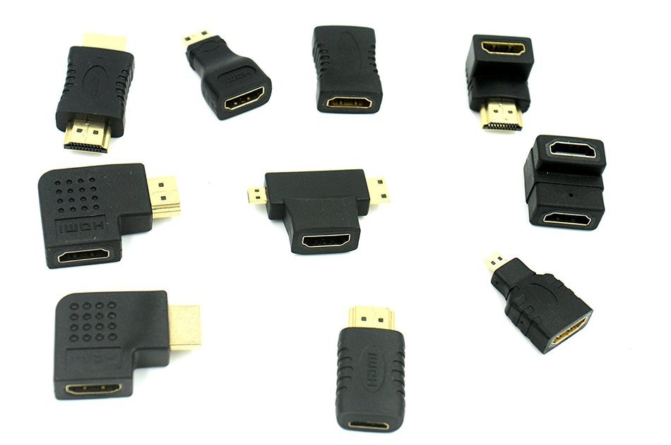 Multiple Hdmi Connector Adapters Kit (10 Adapters) 4K, 1080p, 3D, HDMI 2.0, UHD Adapters N3