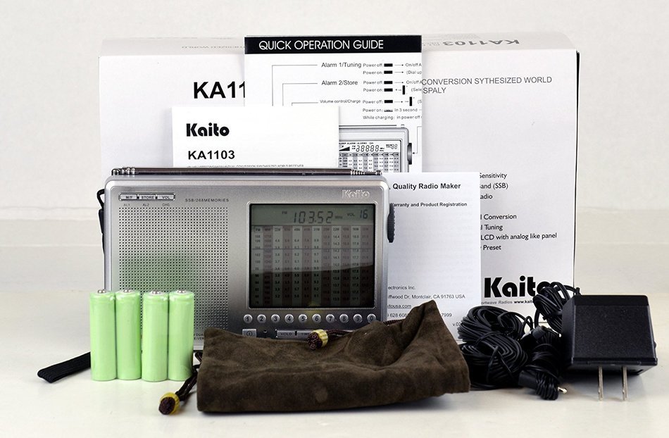 Kaito KA1103 Worldband Radio, Silver N11