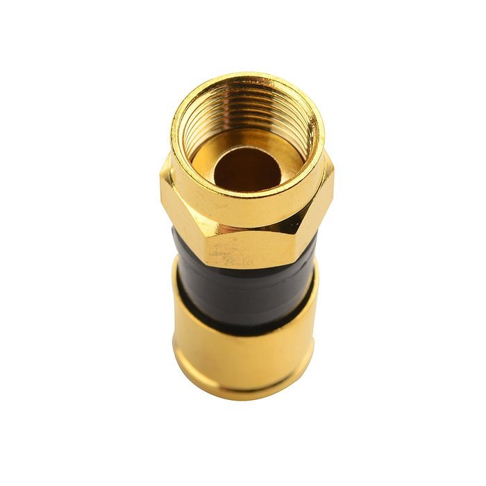 Cable Matters 10-Pack, Gold Plated F-Type Crimp-On Coaxial RG6 Connector N6