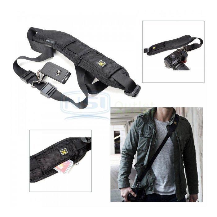 Single Shoulder Sling Belt Strap For DSLR Digital SLR Camera Quick Rapid Black