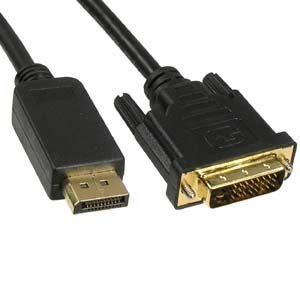 InstallerParts 6Ft Display ort Male to DVI Male Cable &ndash; White Jacket &ndash; Compatible with Apple Macbooks, Microsoft...