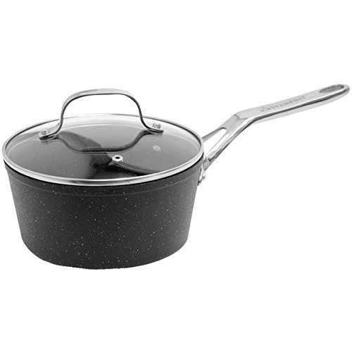 New THE ROCK by Starfrit 060315-004-0000 THE ROCK by Starfrit Saucepan with Glass Lid & Stainless Steel Handles...