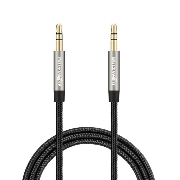 3.5mm AUX Cable, BlitzWolf Braided 3.3ft Universal Audio Cable Cord for Car, iPhone, Samsung, HTC, Sony, Nexus... N4