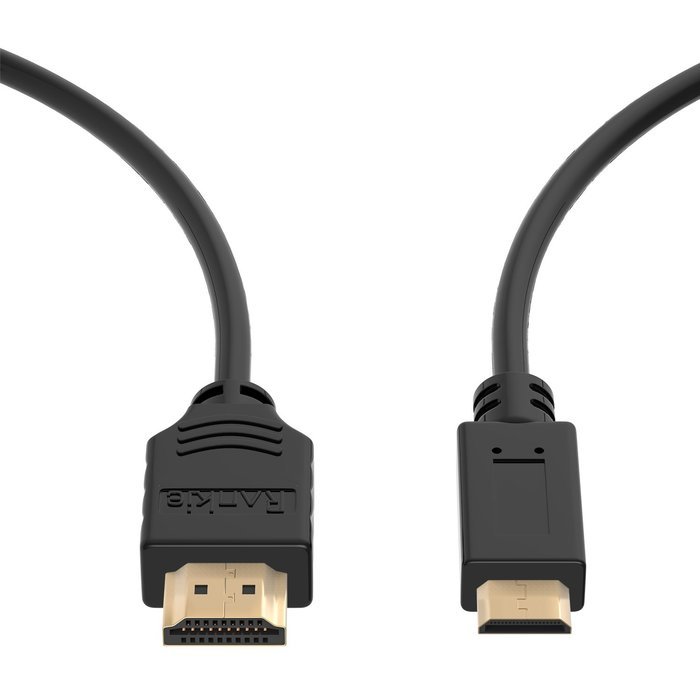 Mini HDMI to HDMI Cable, Rankie 2-Pack High-Speed Mini-HDMI to HDMI Cable - 6 Feet (Black) - R1110D N4