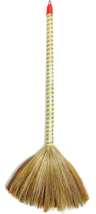 Zen Broom - Soft Indoor Broom w/ Large 16'' Head & Light / Flexible Asian Tiger Grass Bristles 40'' Overall Length N5