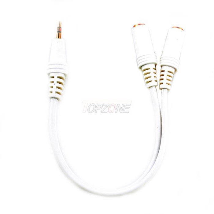 Topzone 4 inch 2.5mm Stereo "Y" Cable: 2.5mm Stereo Plug to two 2.5mm Jacks N2