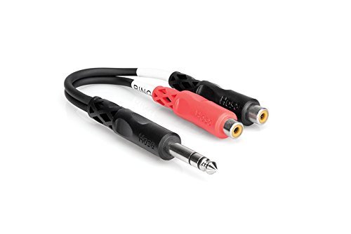 Hosa YPP-117 1/4 inch TRS to Dual 1/4 inch TSF Stereo Breakout Cable