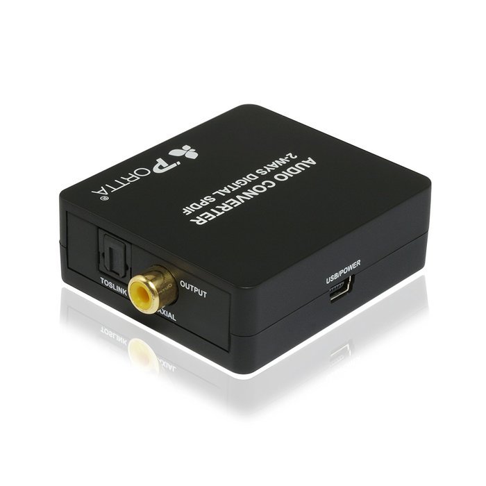 Portta PETDAS Digital Coaxial Toslink to Analog RCA L/R Audio Converter with 3.5mm Jack Support Headphone/Speaker... N11