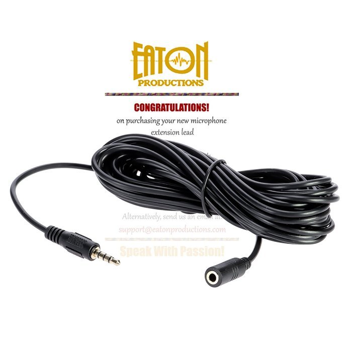 Eaton 20 foot (6m) 3.5mm TRRS Microphone Extension Cable for Smartphones N3