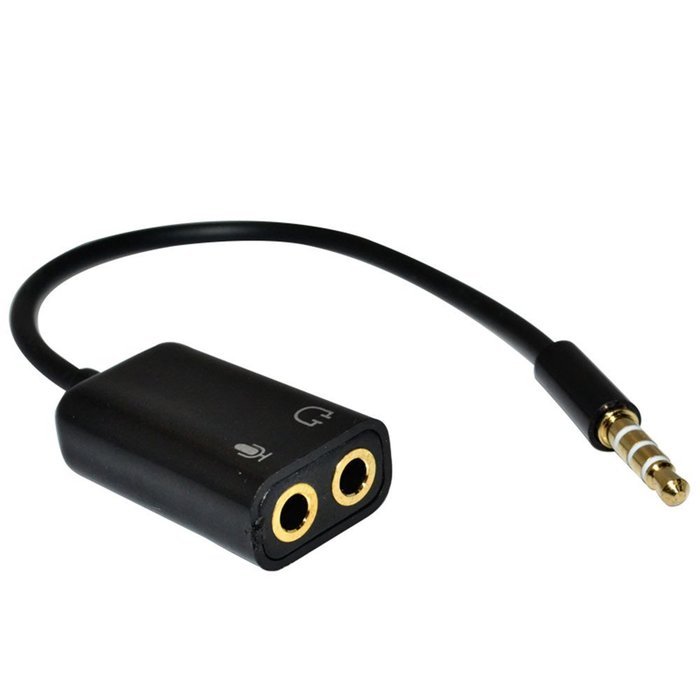 SuperWhole 3.5mm 1/8" Earphone Headset + Microphone Adapter to Stereo Audio Male PC iphone N5