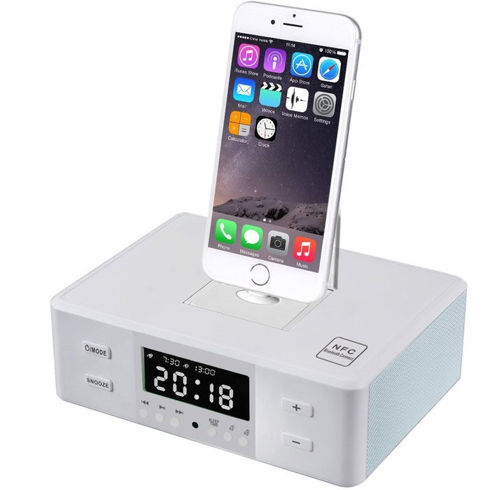 Plater Wireless D9 Digital Dual Alarm FM Clock Radio USB Port & AUX Jack (3.5mm Audio In) 43W Powerful Bluetooth... N8