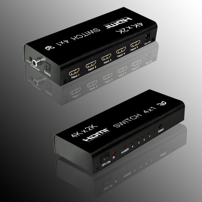 4 port HDMI 4K X 2Kswitcher LinkS 4 in 1 out HDMI Switch 1080P/HDMI 1.4a Supports 3D with IR Wireless Remote and... N10