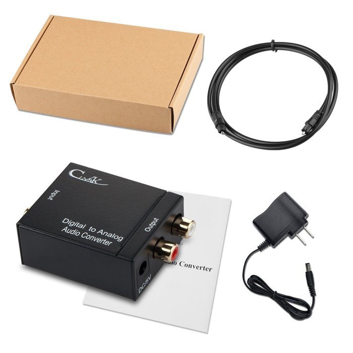 Optical Adapter & Coaxial Audio Converter Cingk Digital Coax and Optical Toslink to Analog Audio Converter Decoder... N3