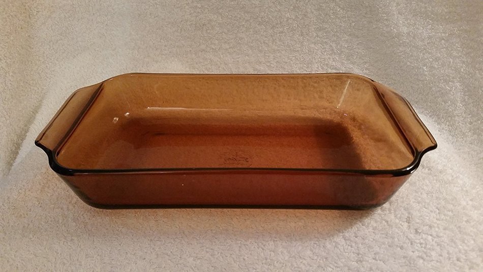 Vintage Anchor Hocking Fire King Amber Loaf Pan #432 No Lid