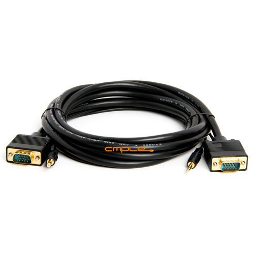 SVGA Super VGA HD15 M/M cable w/ 3.5mm Stereo Audio (Gold Plated) -50FT N4