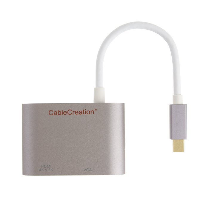 Mini DP to HDMI VGA Adapter, 2-in-1 (Two-In-One) Mini DisplayPort (Thunderbolt compatible) to HDMI/VGA converter... N28