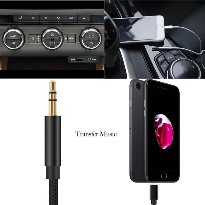 Lightning to 3.5mm Aux Audio Stereo Cable, VIMVIP Male to Male 3ft Nylon Auxiliary Audio Stereo Cable for iPhone... N4
