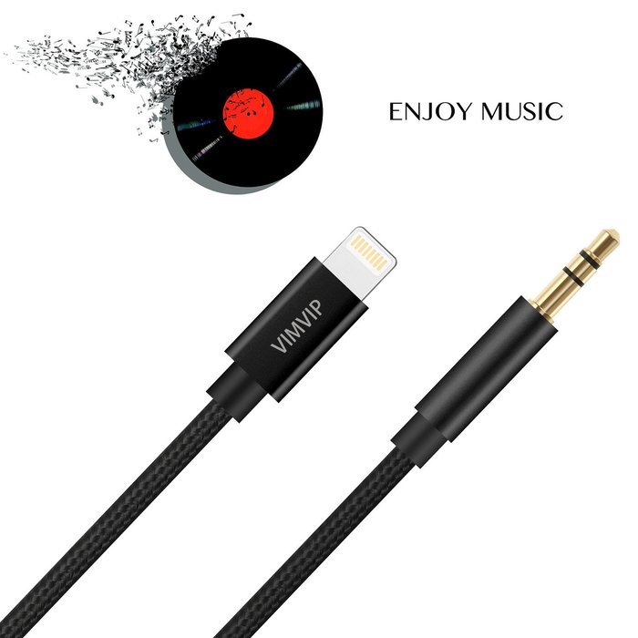 Lightning to 3.5mm Aux Audio Stereo Cable, VIMVIP Male to Male 3ft Nylon Auxiliary Audio Stereo Cable for iPhone... N5