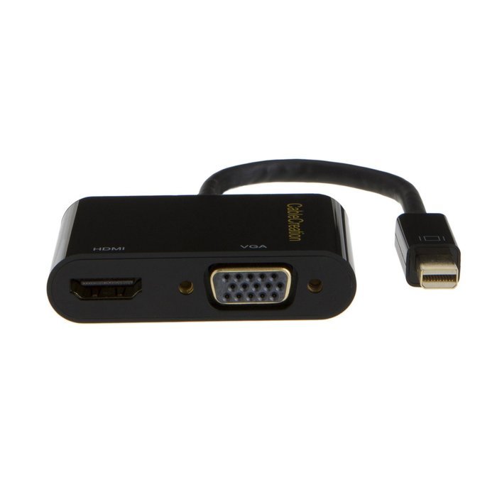 Mini DP to HDMI VGA Adapter, 2-in-1 (Two-In-One) Mini DisplayPort (Thunderbolt compatible) to HDMI/VGA converter... N32