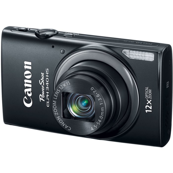 Canon PowerShot ELPH 340 HS 4 x Digital,12xZoom Optical Zoom 16MP Digital Camera (Black) (Certified Refurbished) N3