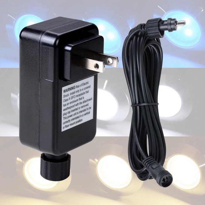 Yescom 12V Transformer Plug &16 Ft Wire Cable Power Cord for LED Deck Light Lamp N2