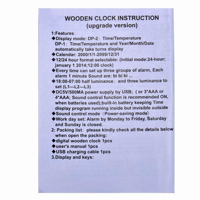 DZT1968&reg; Wooden LED Electronic Desktop Digital Alarm Clock With Temperature N20