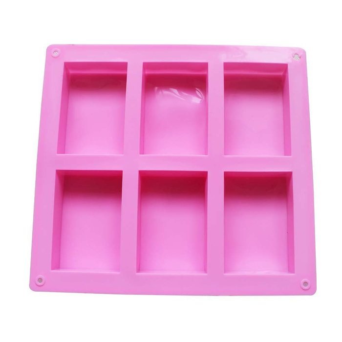 6-Cavity Rectangle Silicone Soap Bar and Resin Mold for Homemade Craft, Set of 2 N2