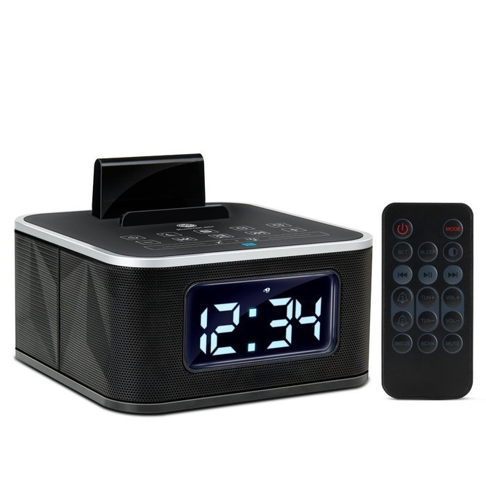 Gogroove Compact All in One Bluetooth Wireless Dual Alarm Clock Radio with Large Easy to Read Backlit LCD Display N4
