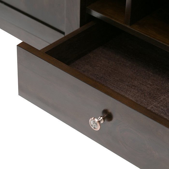 Simpli Home Carlton Medium Storage Cabinet, Dark Tobacco Brown N9