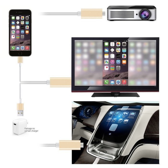 High-Speed HDMI Cable 8 Pin Digital AV HDTV Adapter For iPhone 6S 5S iPad Air