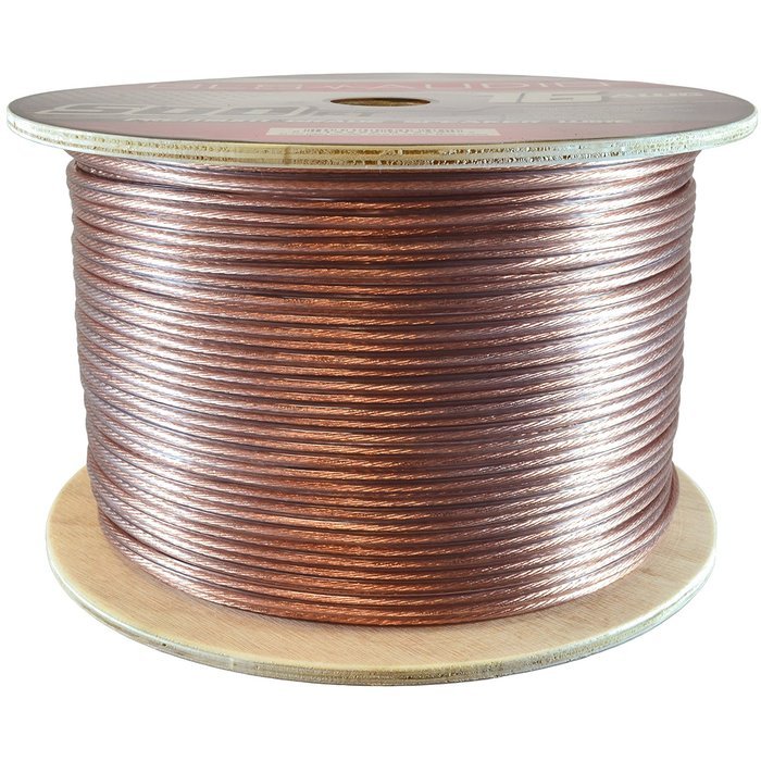 GLS Audio Premium 16 Gauge 500 Feet Speaker Wire - True 16AWG Speaker Cable 500ft Clear Jacket - High Quality... N2