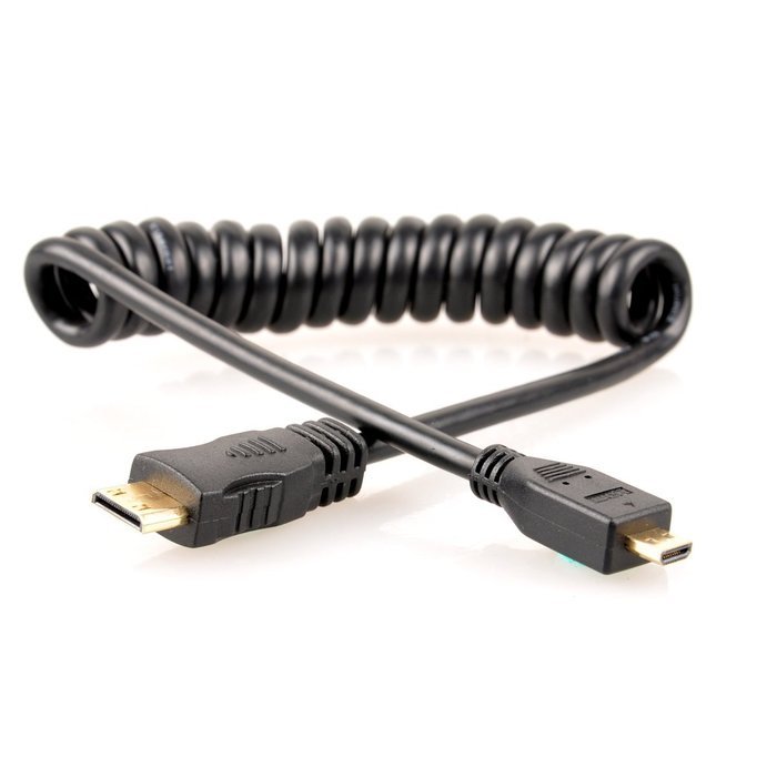 UCEC 11.81"/30cm Coiled Micro HDMI to Mini HDMI Cable for Atomos for Ninja Star N8