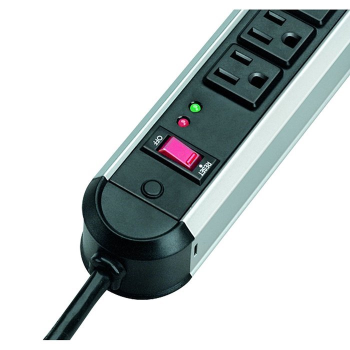 Fellowes 10-Outlet Metal Split Surge Protector, 6 Foot Cord, 1,250 Joules (99082) N2