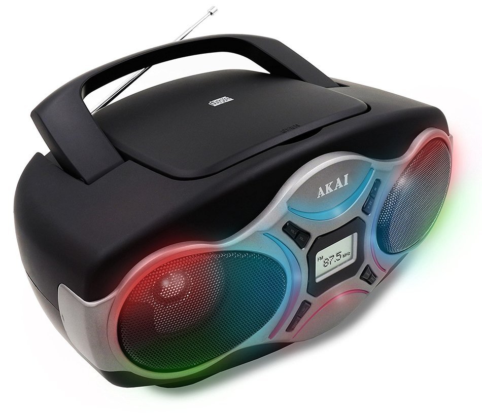 Akai CE2016-L Portable CD Boombox Show Sport Stereo CD Player with AM/FM Radio and Aux Line-in Disco LED Light... N5