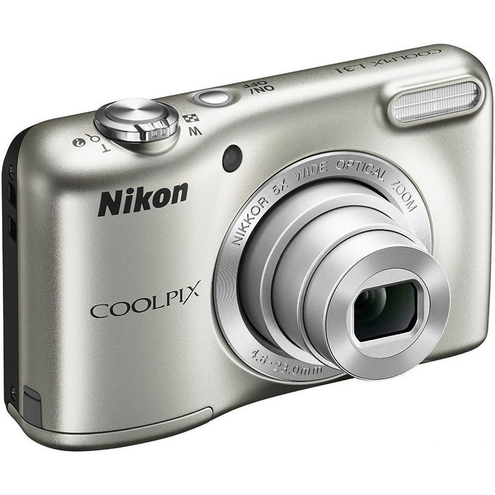Nikon COOLPIX L31 16.1MP Compact Digital Camera (5x Optical Zoom, 720P Video, 2.7-inch Lens, Silver) (Certified...