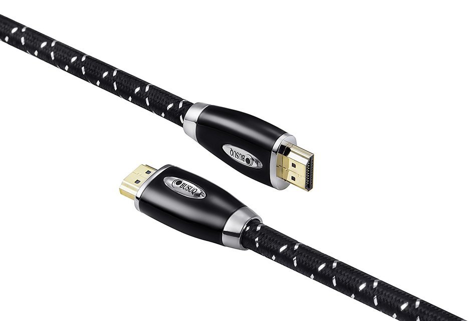 BUSUQ High-Speed Standard HDMI Cable Supports Ethernet, 3D and Audio Return (75 Feet/23 Meter), Black- Red Nylon... N9