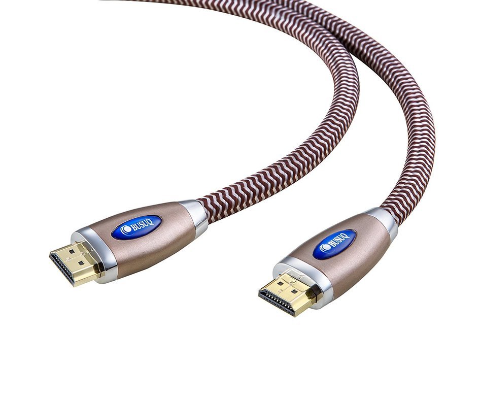 BUSUQ High-Speed Standard HDMI Cable Supports Ethernet, 3D and Audio Return (75 Feet/23 Meter), Black- Red Nylon... N10