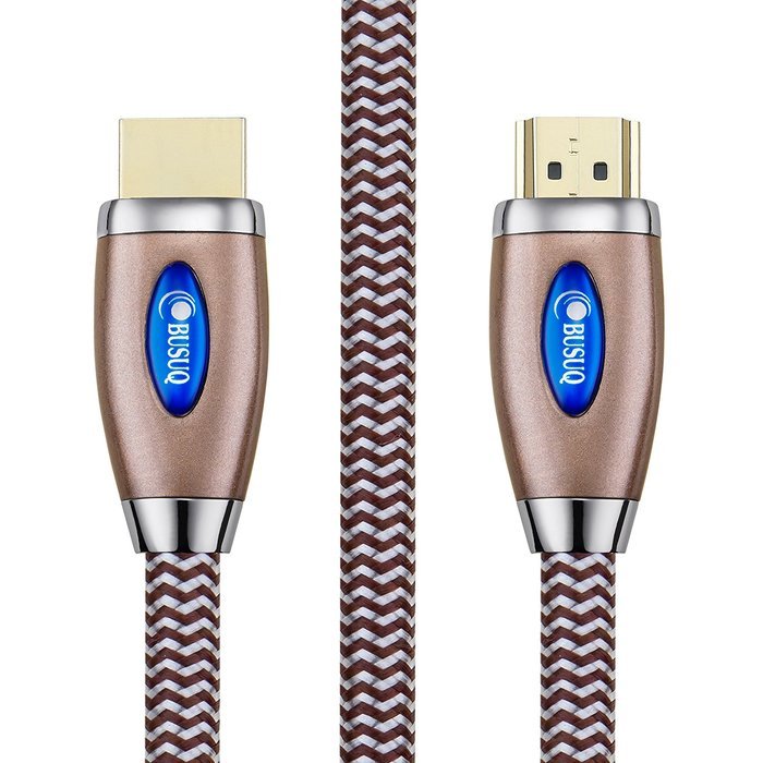 BUSUQ High-Speed Standard HDMI Cable Supports Ethernet, 3D and Audio Return (75 Feet/23 Meter), Black- Red Nylon... N11