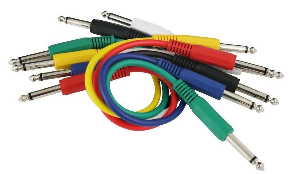 Peavey 1 Foot Colored 1/4 Inch Patch Cables, 6 Pack