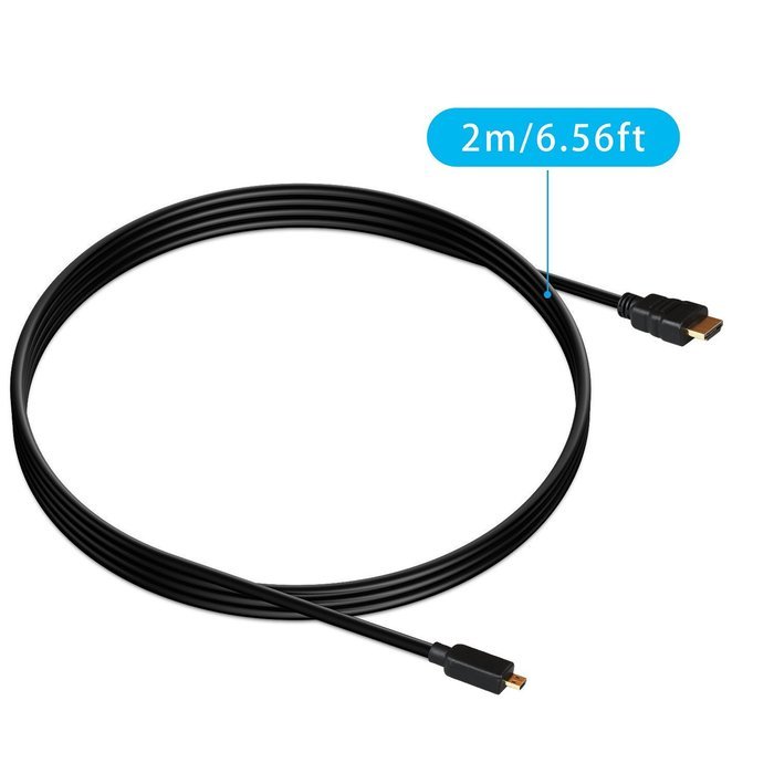 Micro HDMI to HDMI Cable, TechRise 2-Meters High-Speed Gold Plated HDTV HDMI to Micro HDMI Cable Adapter Converter... N5
