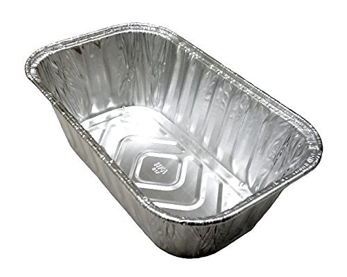 Handi-Foil 1 lb. - 25 Set - Aluminum Foil Mini-Loaf/Bread Baking Pan w/Clear Low Dome Lid N2