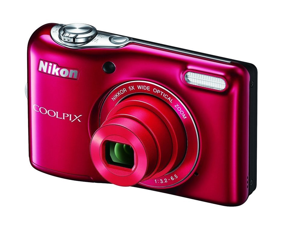 Nikon COOLPIX L32 Digital Camera with 5x Wide-Angle NIKKOR Zoom Lens (Red) (Certified Refurbished) N2