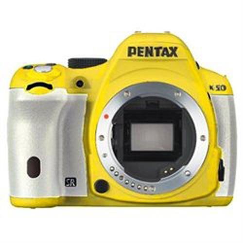 Pentax K-50 16MP Digital SLR Camera with 3-Inch LCD - Body Only (Yellow/White)